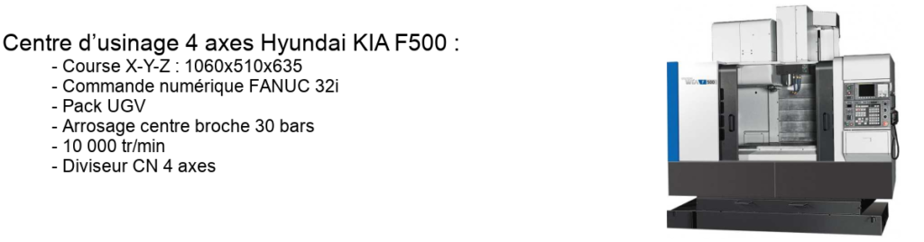 Centre d'usinage 4 axes Hyundai KIA F500